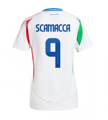 Italien Gianluca Scamacca #9 Bortatröja Dam EM 2024 Kortärmad